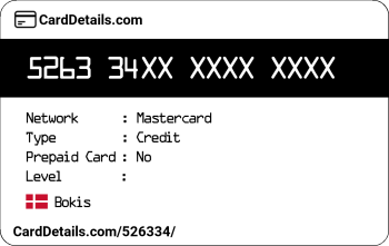Card Details: 526334