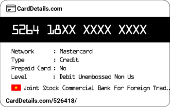 Card Details: 526418