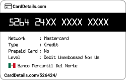 Card Details: 526424