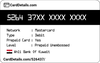 Card Details: 526437