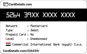Card Details: 526439