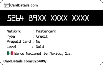 Card Details: 526489
