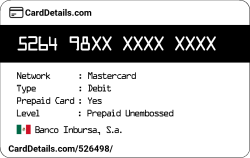 Card Details: 526498