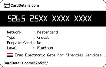 Card Details: 526525