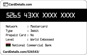Card Details: 526543