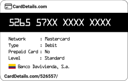 Card Details: 526557