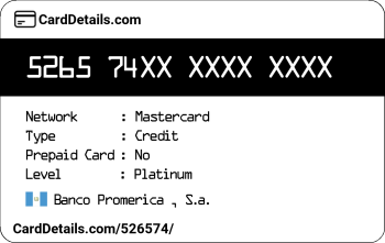 Card Details: 526574