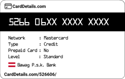 Card Details: 526606