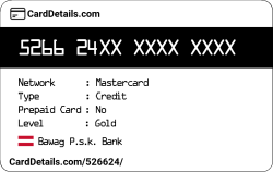 Card Details: 526624