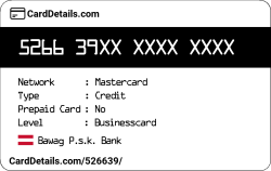 Card Details: 526639