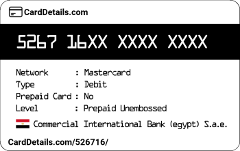 Card Details: 526716