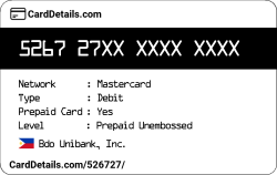 Card Details: 526727