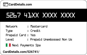 Card Details: 526741
