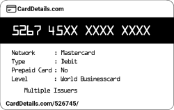 Card Details: 526745