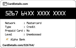 Card Details: 526764