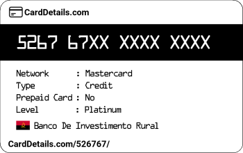 Card Details: 526767