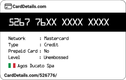 Card Details: 526776