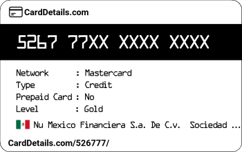 Card Details: 526777