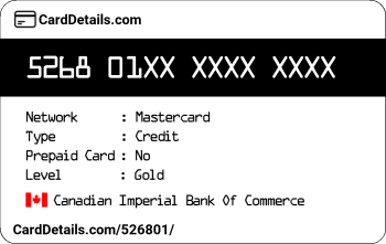 Card Details: 526801