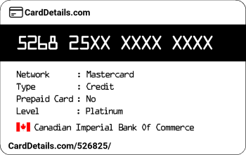 Card Details: 526825