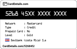Card Details: 526845