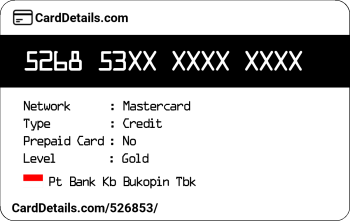 Card Details: 526853