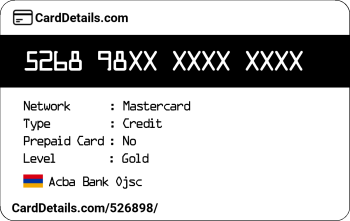 Card Details: 526898