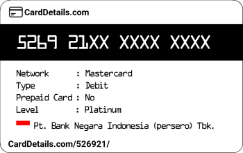 Card Details: 526921