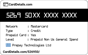 Card Details: 526950
