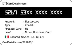 Card Details: 526953