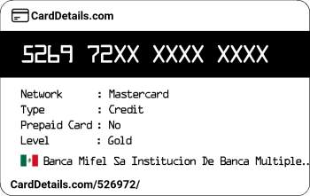 Card Details: 526972