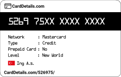 Card Details: 526975