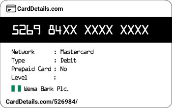 Card Details: 526984