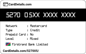 Card Details: 527005