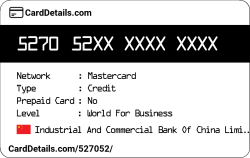 Card Details: 527052