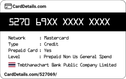 Card Details: 527069