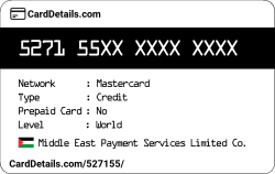 Card Details: 527155