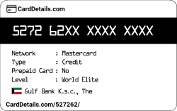 Card Details: 527262