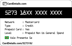 Card Details: 527318