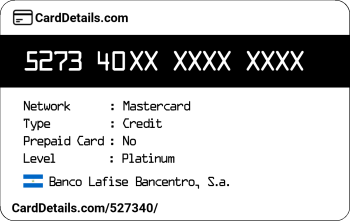 Card Details: 527340