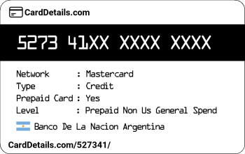 Card Details: 527341