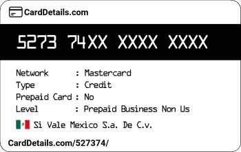 Card Details: 527374