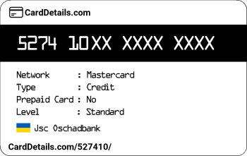 Card Details: 527410