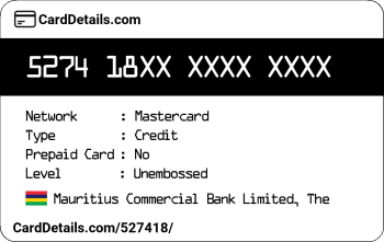 Card Details: 527418