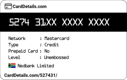 Card Details: 527431