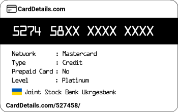 Card Details: 527458