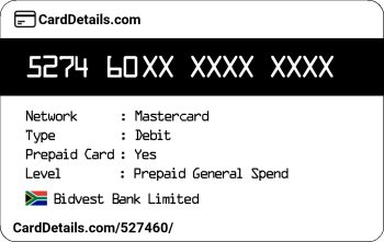 Card Details: 527460