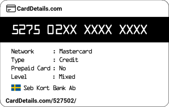 Card Details: 527502