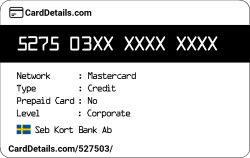 Card Details: 527503