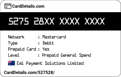 Card Details: 527528